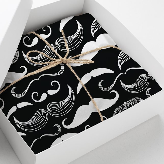 Hipster Mustache Pattern Tissue Paper (Creator Uploaded)