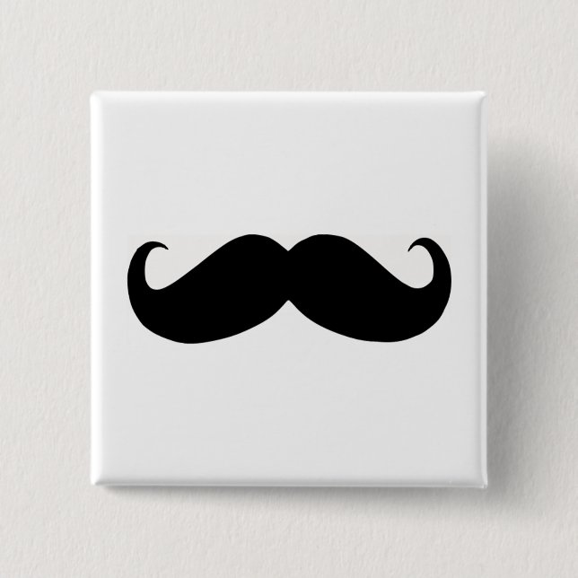 Hipster Mustache Square Button (Front)