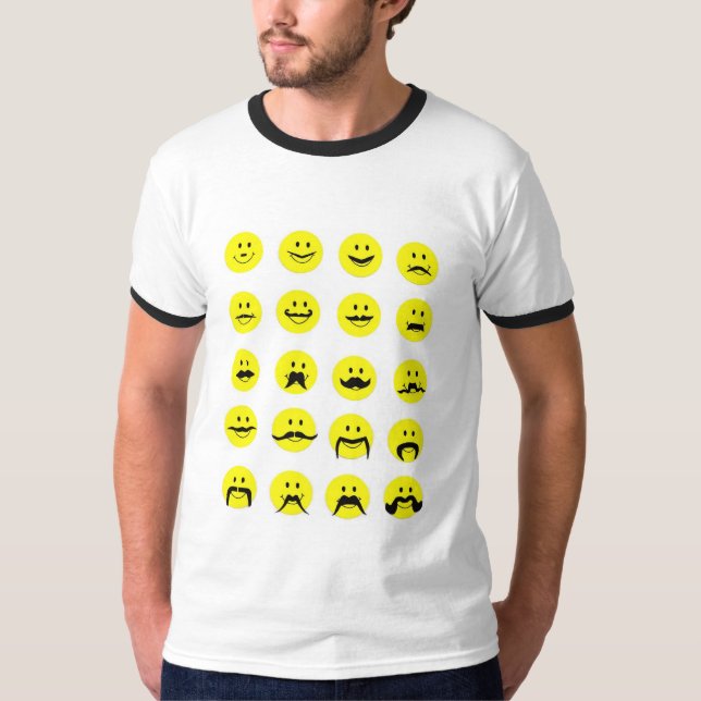 Hipster Mustache T Shirt Face Moustache (Front)