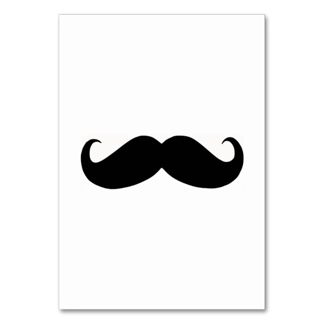 Hipster Mustache Table Card (Front)