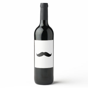 Hipster Mustache Wine Label