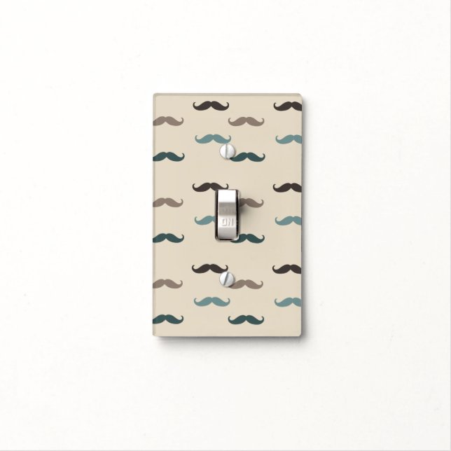 Hipster Mustaches Light Switch Cover (In Situ)