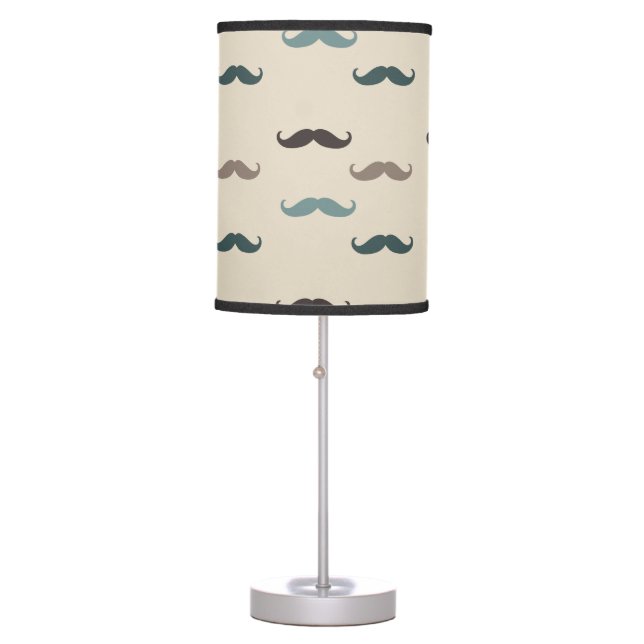Hipster Mustaches Table Lamp (Front)
