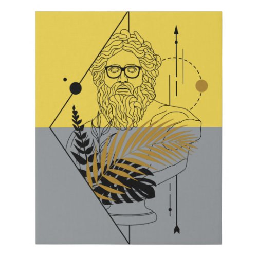 Hipster Olympic God Colorblock Faux Canvas Print