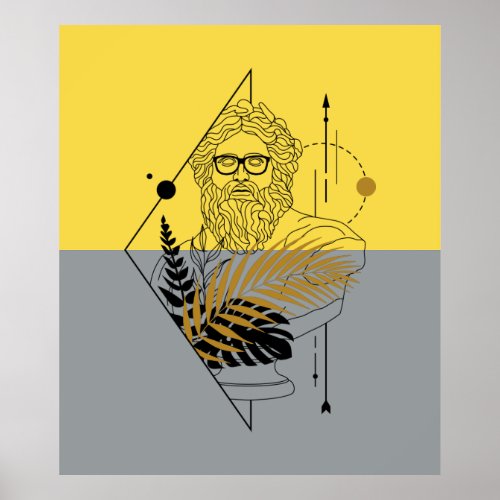 Hipster Olympic God Colorblock Poster