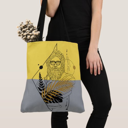 Hipster Olympic God Colorblock Tote Bag