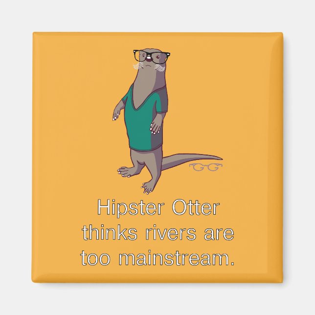 Hipster Otter Magnet (Front)