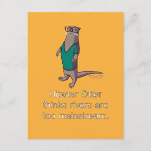 Hipster Otter Postcard