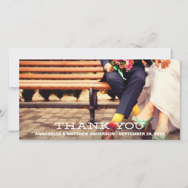 HIPSTER OVERLAY | WEDDING THANK YOU PHOTO CARD (Front)