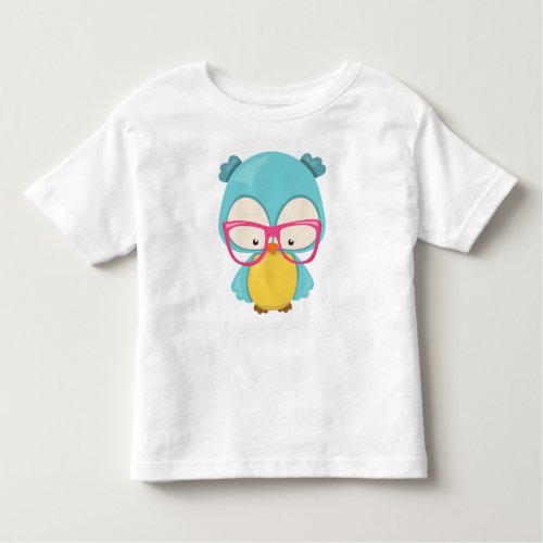 Hipster Owl Owl With Glasses Cute Owl Toddler T_shirt