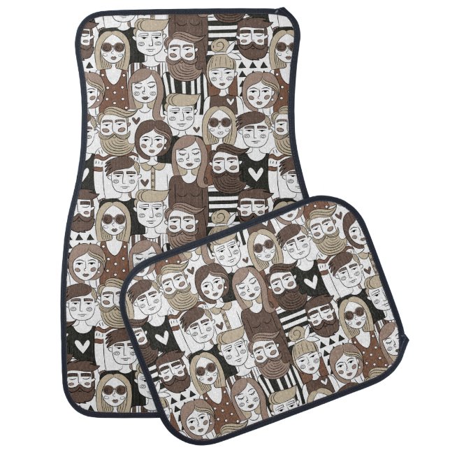 Hipster Pattern car floor mats (Set)