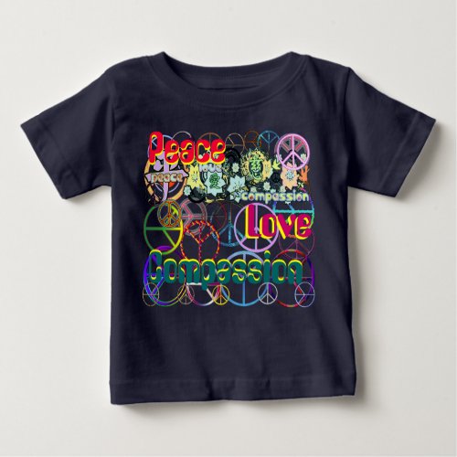 Hipster Peace Signs Baby T_Shirt