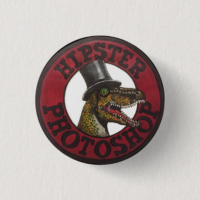Hipster Photoshop Logo Button (Front)