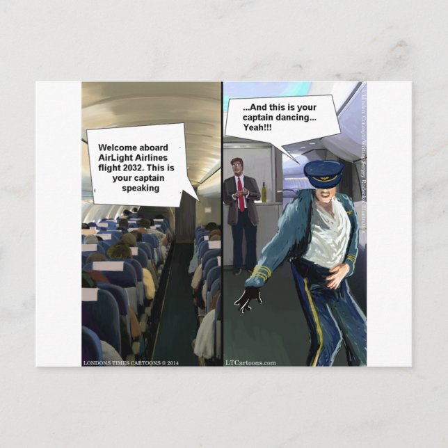 Hipster Pilot Funny Postcard (Front)