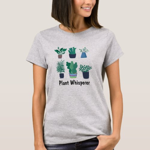 Hipster Plant Whisperer Floral Tee T_shirt design