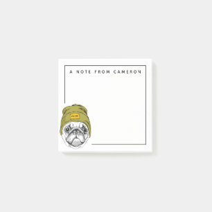 Hipster Pug It's Cool Add Your Name Post-it Notes