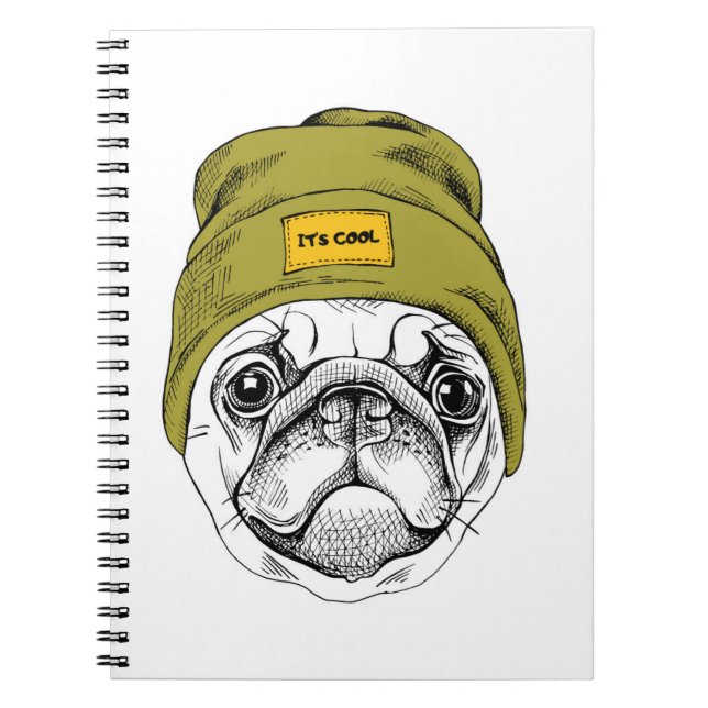 Hipster Pug | It's Cool Notebook (Front)