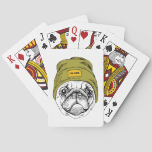 Hipster Pug   It's Cool Poker Cards