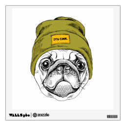 Hipster Pug | It&#39;s Cool Wall Decal