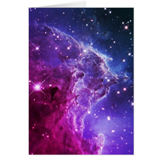 Hipster Purple Ombre Monkey Head Nebula Cards (Front)