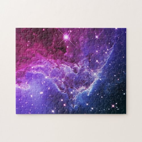 Hipster Purple Ombre Monkey Head Nebula Jigsaw Puzzle