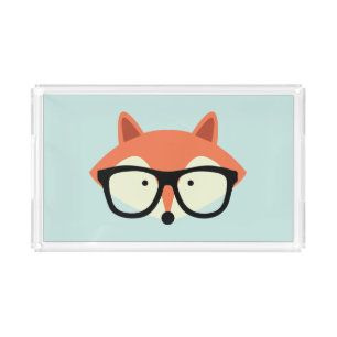 Hipster Red Fox Acrylic Tray