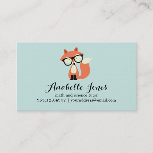 Hipster Red Fox Business Card