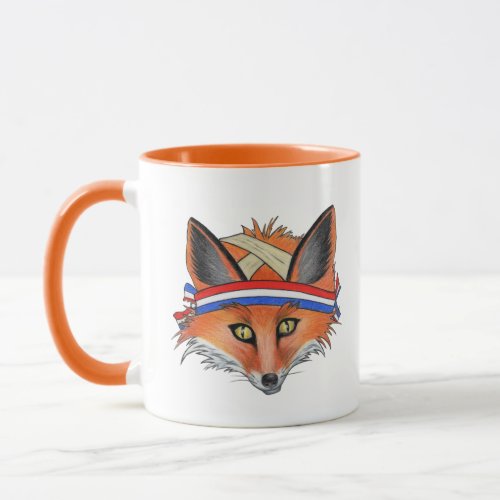 Hipster Red Fox Funny Animal Patriotic Headband Mug