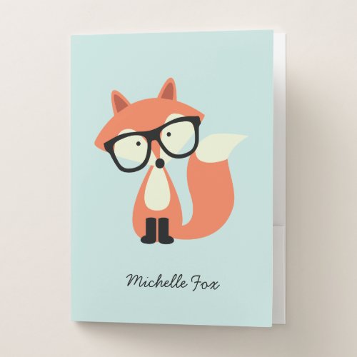 Hipster Red Fox Pocket Folder