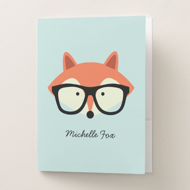 Hipster Red Fox Pocket Folder (Front)