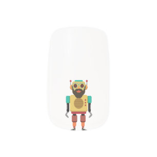 Hipster Retro Robot Minx Nail Art