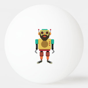 Hipster Retro Robot Ping-Pong Ball