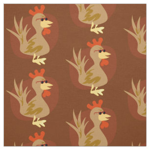 Hipster Rooster Fabric