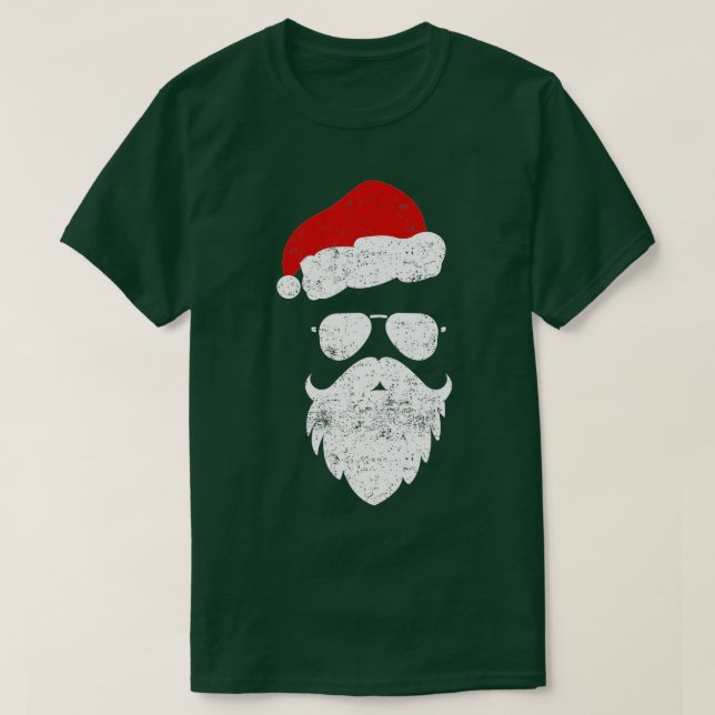 Hipster Santa Beard Aviator Sunglasses and Hat -gi T-Shirt (Design Front)