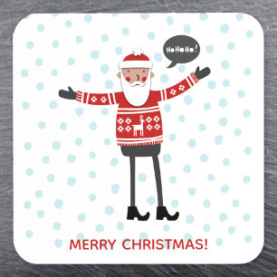Hipster Santa Beverage Coaster