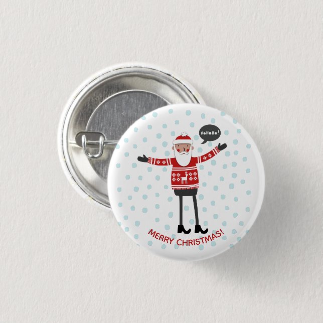 Hipster Santa Button (Front & Back)