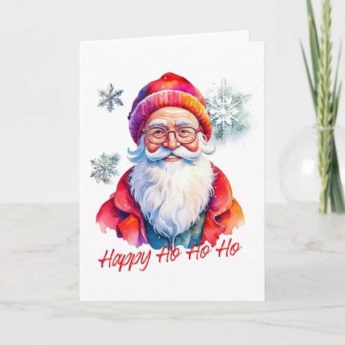 Hipster Santa Claus Card
