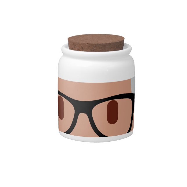 hipster Santa Claus emoji Candy Jar (Front)
