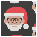 hipster Santa Claus emoji fabric