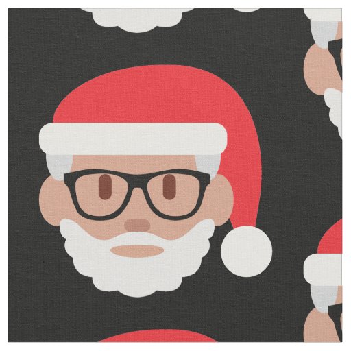hipster Santa Claus emoji fabric