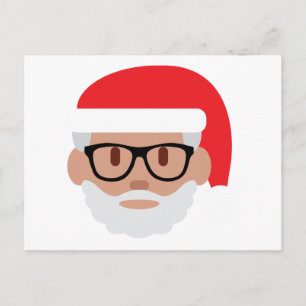hipster Santa Claus emoji Holiday Postcard