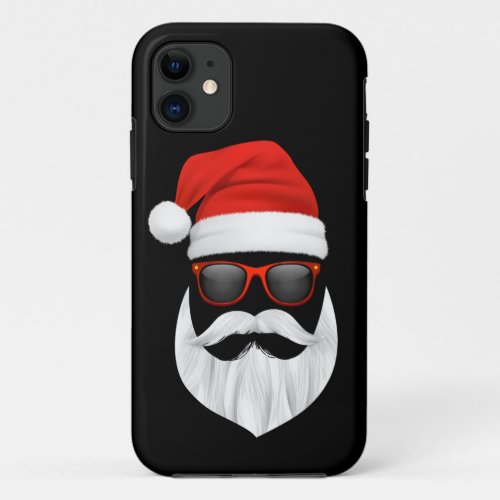 Hipster Santa Claus With Sunglasses Funny Gift iPhone 11 Case