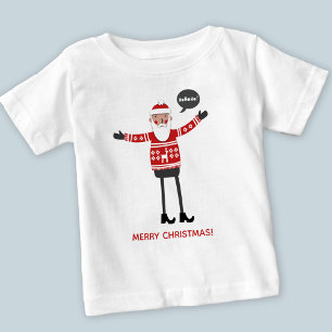 Hipster Santa Custom Text Baby T-Shirt