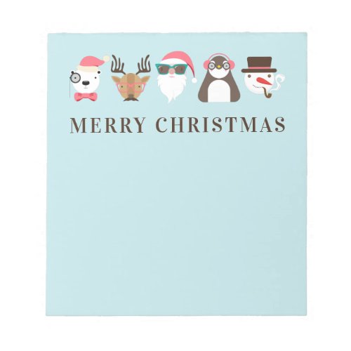 Hipster Santa  Friends Merry Christmas Party Notepad