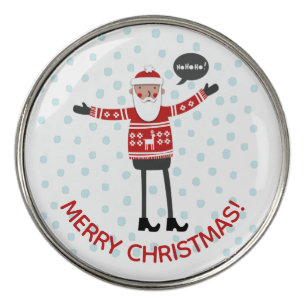 Hipster Santa Golf Ball Marker