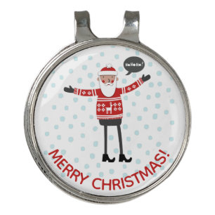 Hipster Santa Golf Hat Clip