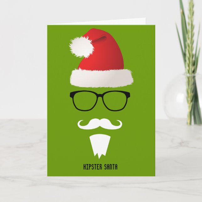 Hipster Santa Holiday Card (Front)