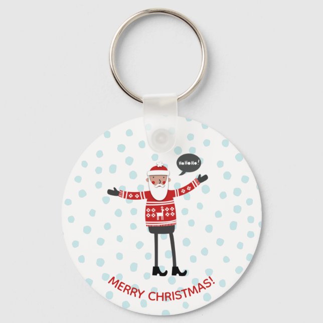 Hipster Santa Keychain (Front)