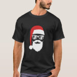 Hipster Santa with beard and sunglasses Christmas  T-Shirt