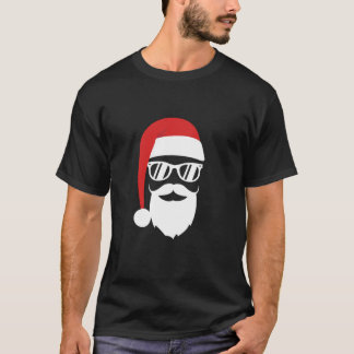 Hipster Santa with beard and sunglasses Christmas T-Shirt